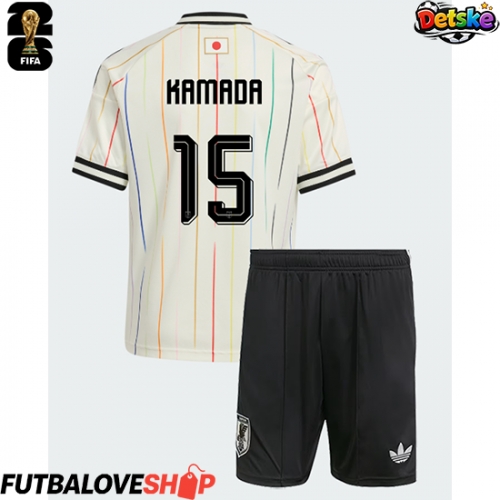 Dres Japonsko Daichi Kamada #15 Preč pre deti MS 2026 Krátky Rukáv (+ trenírky)